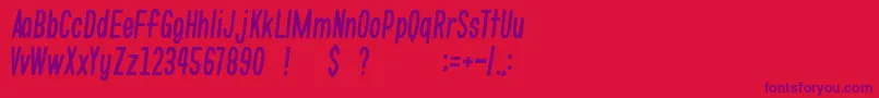 Police gomarice whats love – polices violettes sur fond rouge