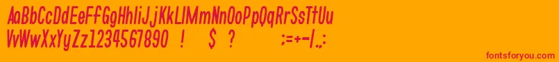 フォントgomarice whats love – オレンジの背景に赤い文字