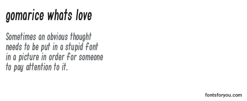 Review of the Gomarice whats love Font