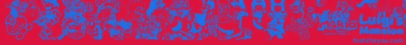 Czcionka MarioAndLuigi – niebieskie czcionki na czerwonym tle