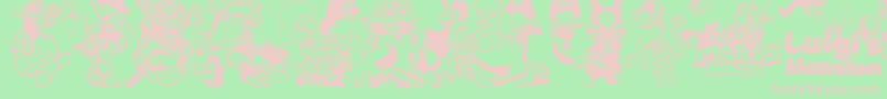 MarioAndLuigi Font – Pink Fonts on Green Background