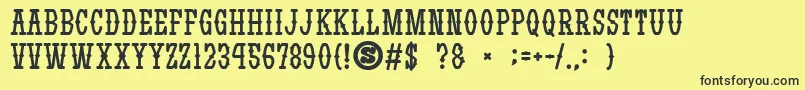 gomarice yatsurano western-Schriftart – Schwarze Schriften auf gelbem Hintergrund