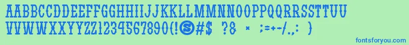 gomarice yatsurano western Font – Blue Fonts on Green Background