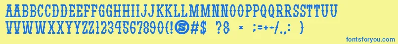 gomarice yatsurano western Font – Blue Fonts on Yellow Background