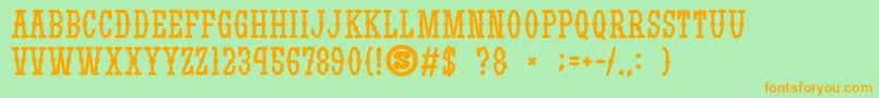 gomarice yatsurano western Font – Orange Fonts on Green Background