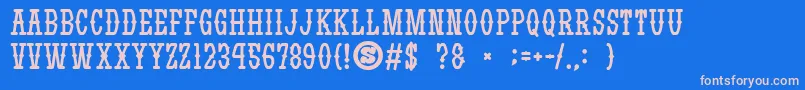 gomarice yatsurano western Font – Pink Fonts on Blue Background