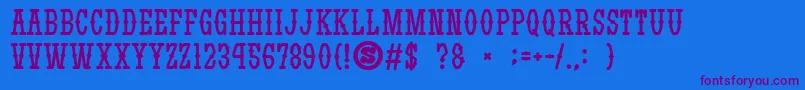 gomarice yatsurano western Font – Purple Fonts on Blue Background