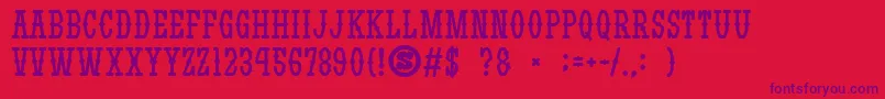 gomarice yatsurano western Font – Purple Fonts on Red Background