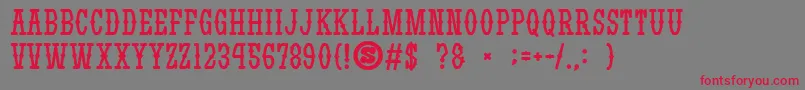 gomarice yatsurano western Font – Red Fonts on Gray Background