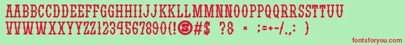 gomarice yatsurano western Font – Red Fonts on Green Background