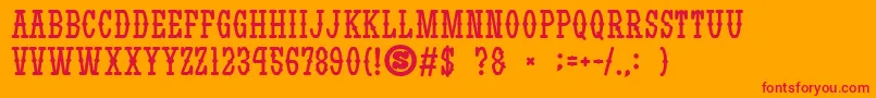 gomarice yatsurano western Font – Red Fonts on Orange Background