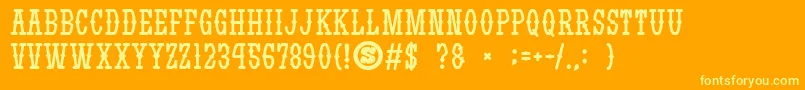 gomarice yatsurano western-Schriftart – Gelbe Schriften auf orangefarbenem Hintergrund