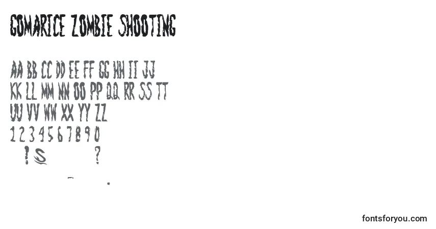 Fuente Gomarice zombie shooting - alfabeto, números, caracteres especiales