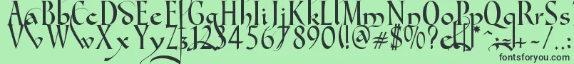 Gondola SD   Swash Font – Black Fonts on Green Background