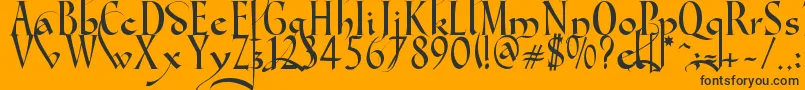 Gondola SD   Swash Font – Black Fonts on Orange Background