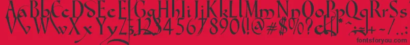 Gondola SD   Swash Font – Black Fonts on Red Background