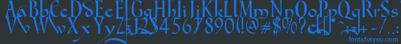 Gondola SD   Swash Font – Blue Fonts on Black Background
