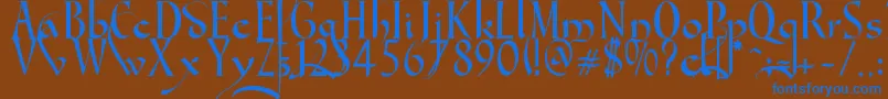 Gondola SD   Swash Font – Blue Fonts on Brown Background
