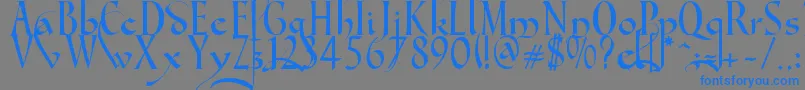 Gondola SD   Swash Font – Blue Fonts on Gray Background