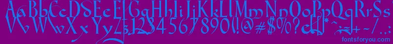 Gondola SD   Swash Font – Blue Fonts on Purple Background