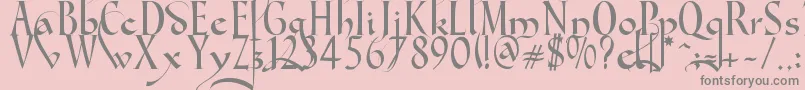 Gondola SD   Swash Font – Gray Fonts on Pink Background