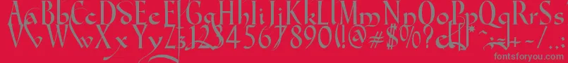Gondola SD   Swash Font – Gray Fonts on Red Background