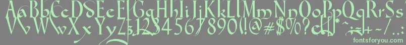 Gondola SD   Swash Font – Green Fonts on Gray Background