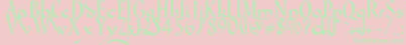 Gondola SD   Swash Font – Green Fonts on Pink Background