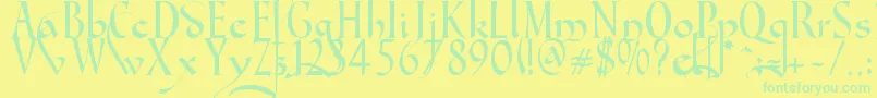 Gondola SD   Swash Font – Green Fonts on Yellow Background