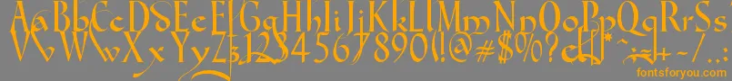 Gondola SD   Swash Font – Orange Fonts on Gray Background