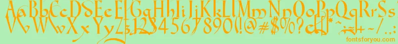 Gondola SD   Swash Font – Orange Fonts on Green Background