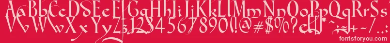 Gondola SD   Swash Font – Pink Fonts on Red Background