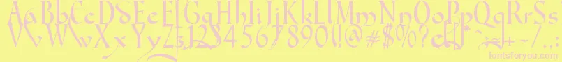 Gondola SD   Swash Font – Pink Fonts on Yellow Background