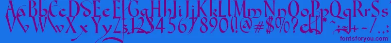 Gondola SD   Swash Font – Purple Fonts on Blue Background