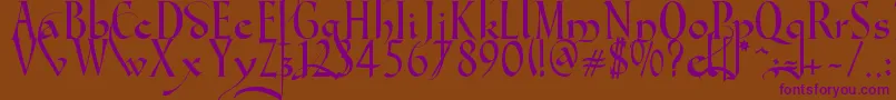 Gondola SD   Swash Font – Purple Fonts on Brown Background