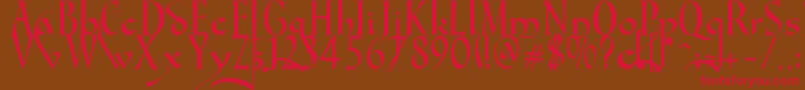 Gondola SD   Swash Font – Red Fonts on Brown Background