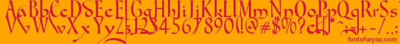 Gondola SD   Swash Font – Red Fonts on Orange Background