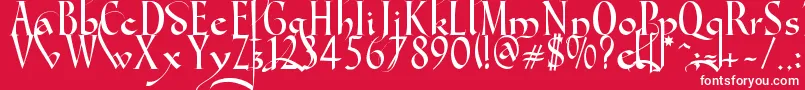 Gondola SD   Swash Font – White Fonts on Red Background