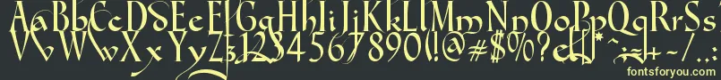 Gondola SD   Swash Font – Yellow Fonts on Black Background