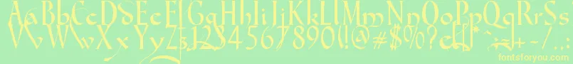 Gondola SD   Swash Font – Yellow Fonts on Green Background