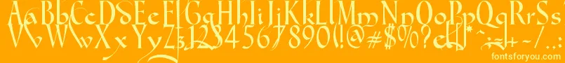 Gondola SD   Swash Font – Yellow Fonts on Orange Background