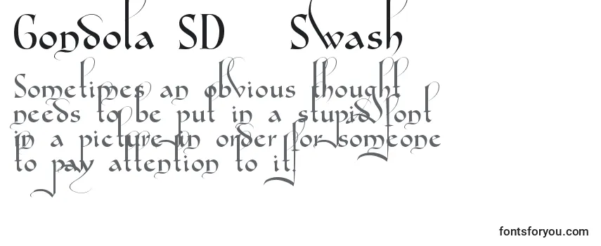 Überblick über die Schriftart Gondola SD   Swash