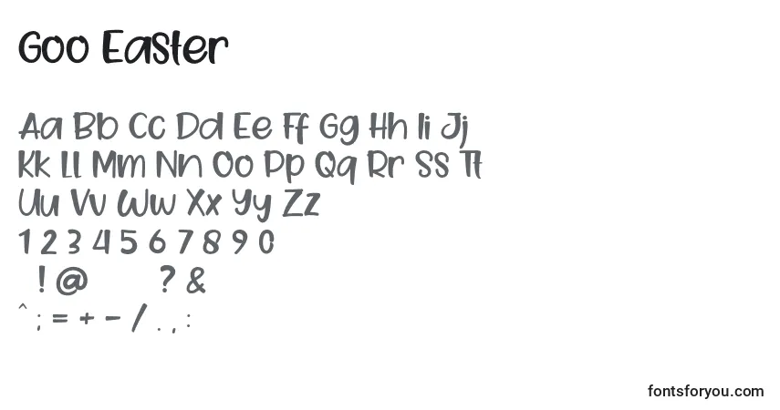 Schriftart Goo Easter – Alphabet, Zahlen, spezielle Symbole
