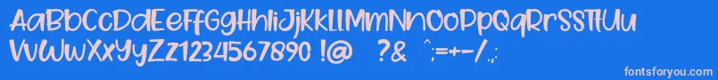 Goo Easter Font – Pink Fonts on Blue Background