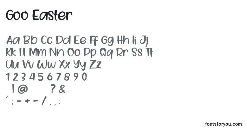 Schriftart Goo Easter (128205) – Alphabet, Zahlen, spezielle Symbole