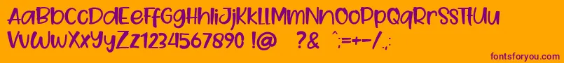 Goo Easter Font – Purple Fonts on Orange Background