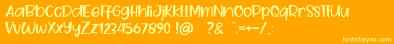 Goo Easter Font – Yellow Fonts on Orange Background