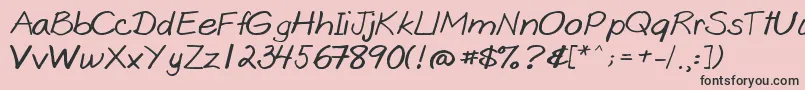 フォントGoobascript – ピンクの背景に黒い文字