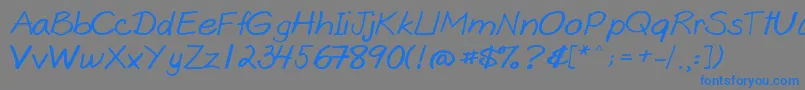 Goobascript Font – Blue Fonts on Gray Background