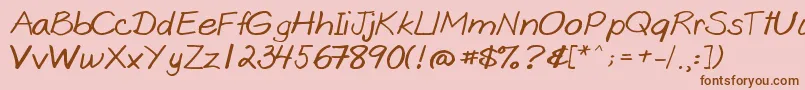 Goobascript Font – Brown Fonts on Pink Background